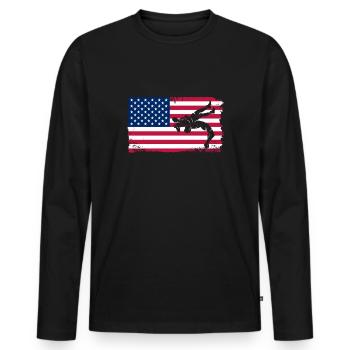 Lutteur lutteur Fight Wrestling Ringer cadeau - T-shirt manches longues Premium bio Homme - noir - Devant - Nico (187cm)