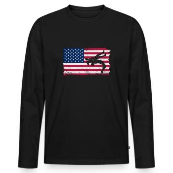 Wrestling - Männer Premium Bio Langarmshirt - Schwarz - Vorne - Nico (187cm)