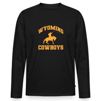 Cowboy Cowboy Boots Western Gift - Men's Premium Organic Long Sleeve Shirt - black - Front - Nico (187cm)