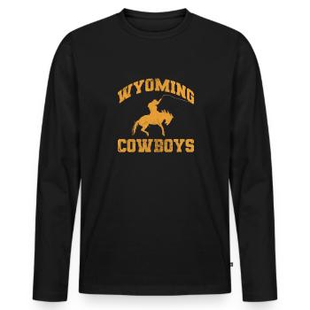 Cow-boy - T-shirt manches longues Premium bio Homme - noir - Devant - Nico (187cm)