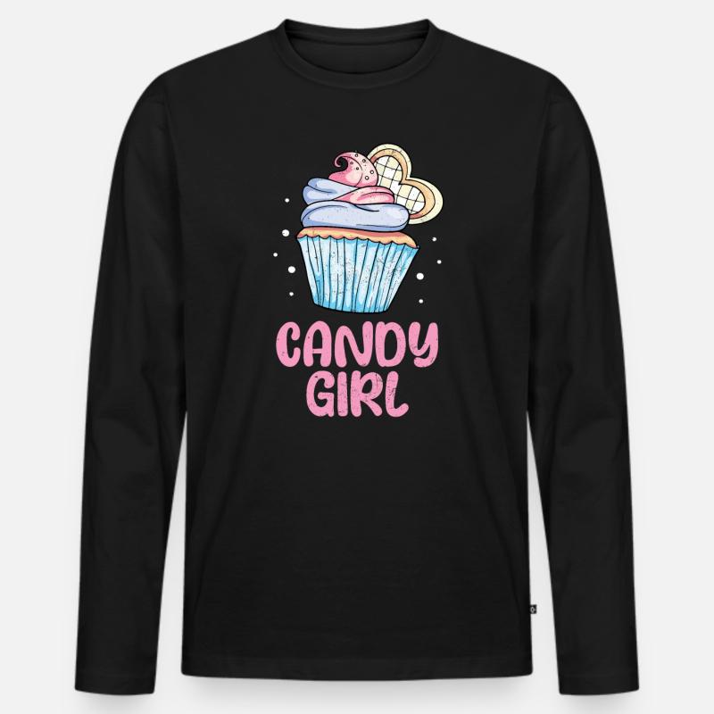 Cupcake - Männer Premium Bio Langarmshirt - Schwarz