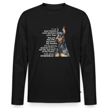 Doberman - Men's Premium Organic Long Sleeve Shirt - black - Front - Nico (187cm)