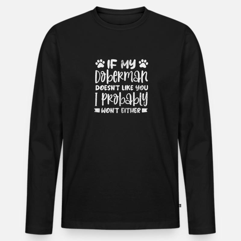 Dobermann - Männer Premium Bio Langarmshirt - Schwarz