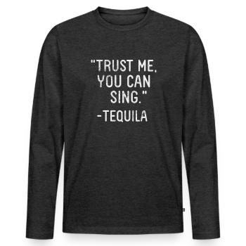 Singer - Men's Premium Organic Long Sleeve Shirt - heather anthracite - Front - Nico (187cm)