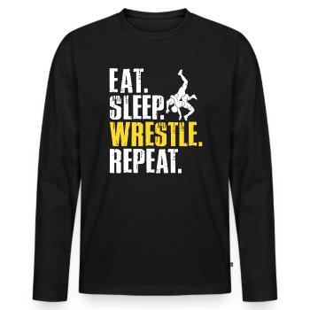 Lutteur lutteur Fight Wrestling Ringer cadeau - T-shirt manches longues Premium bio Homme - noir - Devant - Nico (187cm)