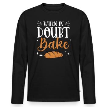 Bäcker Bäckerein Backwaren Backen Geschenk - Männer Premium Bio Langarmshirt - Schwarz - Vorne - Nico (187cm)