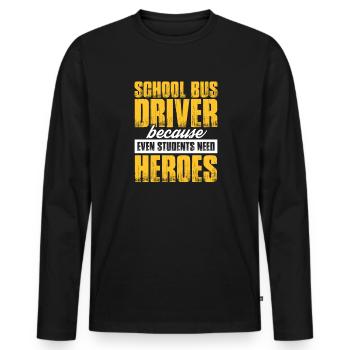 Chauffeur de bus Chauffeur de bus Bus Schuhlbus cadeau - T-shirt manches longues Premium bio Homme - noir - Devant - Nico (187cm)