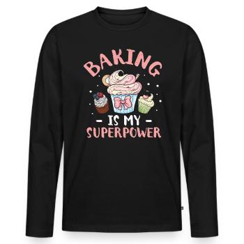 Cupcake - Männer Premium Bio Langarmshirt - Schwarz - Vorne - Nico (187cm)