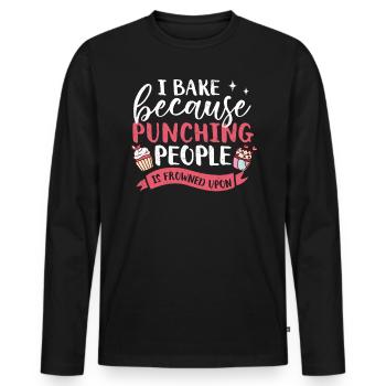 Cupcake - Männer Premium Bio Langarmshirt - Schwarz - Vorne - Nico (187cm)