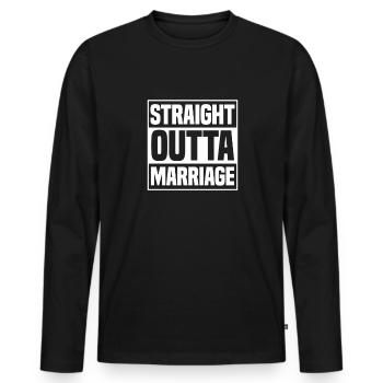Divorce Separation End Relationship Gift - Men's Premium Organic Long Sleeve Shirt - black - Front - Nico (187cm)