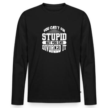Divorce Separation End Relationship Gift - Men's Premium Organic Long Sleeve Shirt - black - Front - Nico (187cm)
