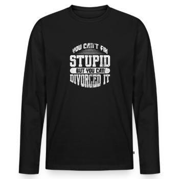 Scheidung - Männer Premium Bio Langarmshirt - Schwarz - Vorne - Nico (187cm)