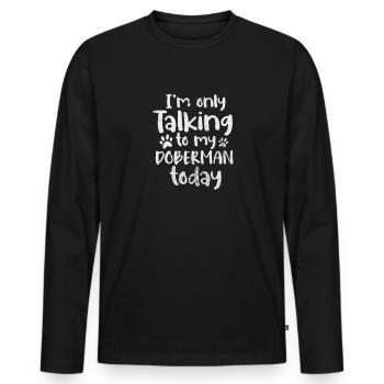 Dobermann - Männer Premium Bio Langarmshirt - Schwarz - Vorne - Nico (187cm)