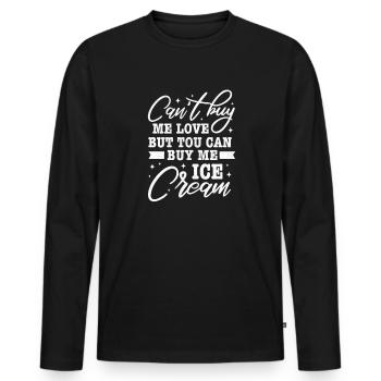 Eiscreme - Männer Premium Bio Langarmshirt - Schwarz - Vorne - Nico (187cm)