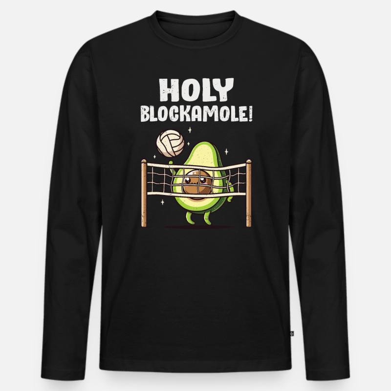 Avocado - Männer Premium Bio Langarmshirt - Schwarz