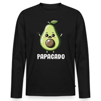 Avocado - Männer Premium Bio Langarmshirt - Schwarz - Vorne - Nico (187cm)