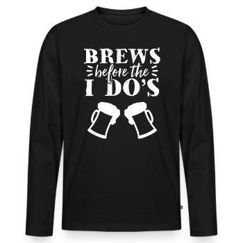 Bachelorette Hen Party Gift - Men's Premium Organic Long Sleeve Shirt - black - Front - Nico (187cm)