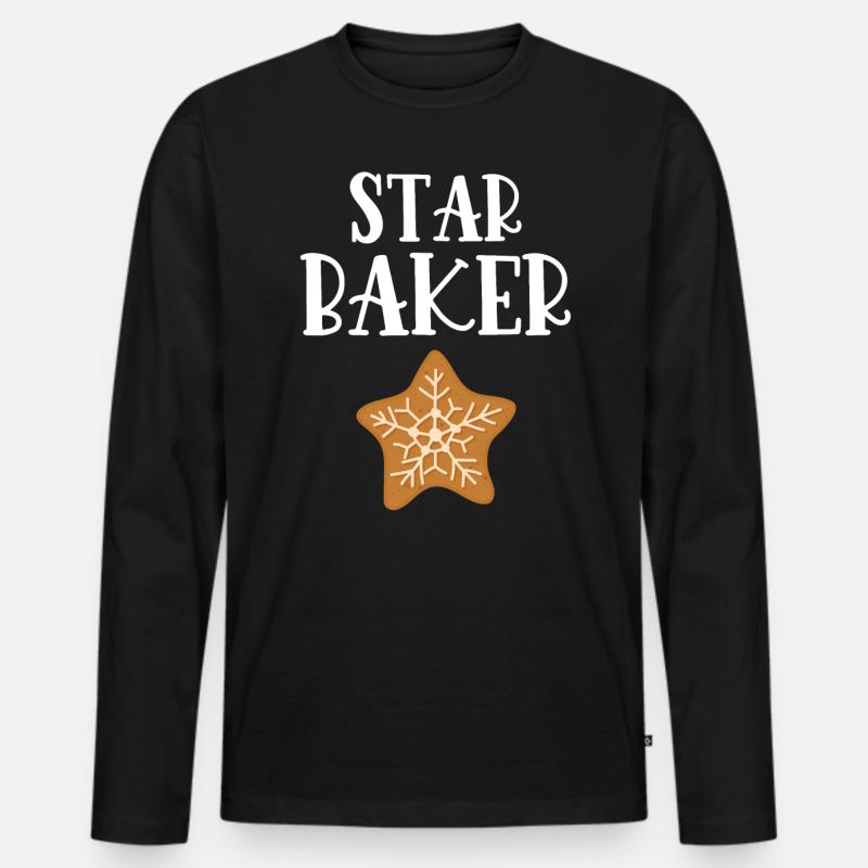 Bäcker Bäckerein Backwaren Backen Geschenk - Männer Premium Bio Langarmshirt - Schwarz