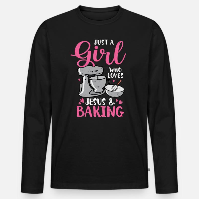 Bäcker - Männer Premium Bio Langarmshirt - Schwarz