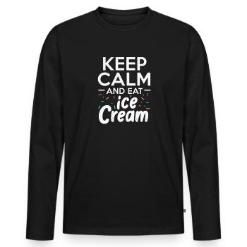 Eiscreme - Männer Premium Bio Langarmshirt - Schwarz - Vorne - Nico (187cm)
