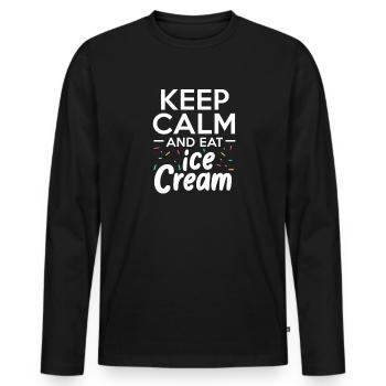 Eiscreme Eis Eiskrem Ice Cream Sommer Geschenk - Männer Premium Bio Langarmshirt - Schwarz - Vorne - Nico (187cm)