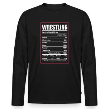 Lutteur lutteur Fight Wrestling Ringer cadeau - T-shirt manches longues Premium bio Homme - noir - Devant - Nico (187cm)