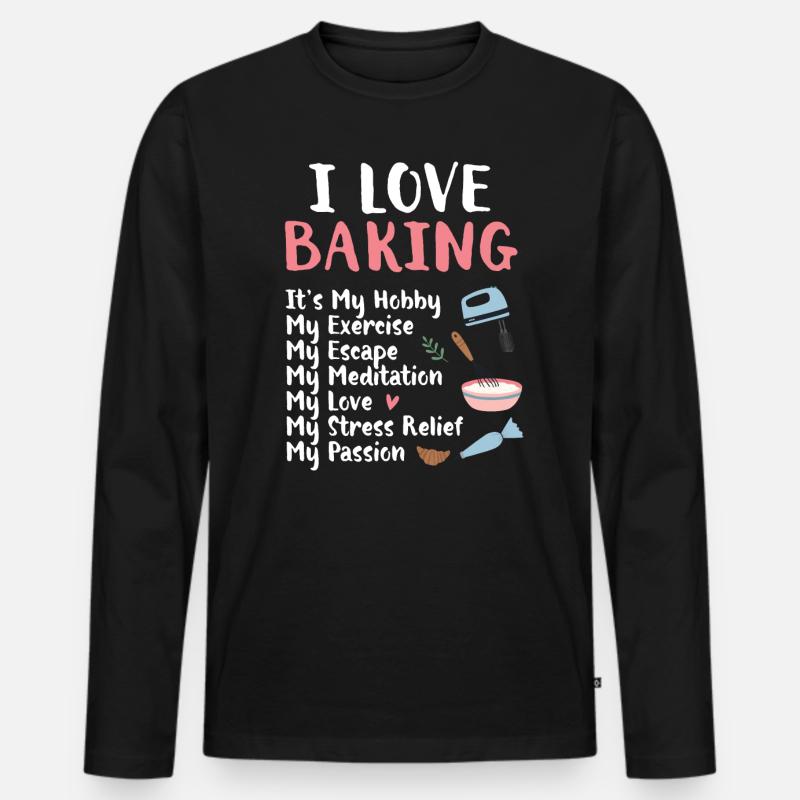 Bäcker Bäckerein Backwaren Backen Geschenk - Männer Premium Bio Langarmshirt - Schwarz