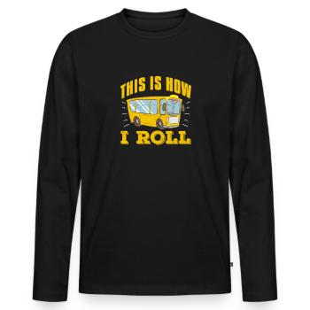 Chauffeur de bus Chauffeur de bus Bus Schuhlbus cadeau - T-shirt manches longues Premium bio Homme - noir - Devant - Nico (187cm)