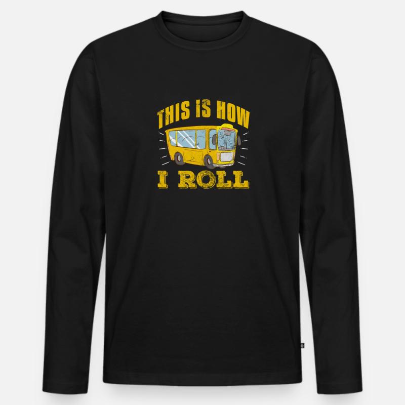 Busfahrer - Männer Premium Bio Langarmshirt - Schwarz