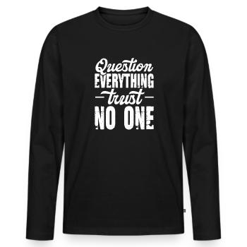 Conspiration théorie du complot cadeau - T-shirt manches longues Premium bio Homme - noir - Devant - Nico (187cm)