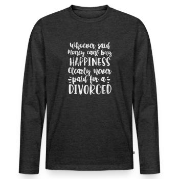 Divorce - T-shirt manches longues Premium bio Homme - anthracite chiné - Devant - Nico (187cm)