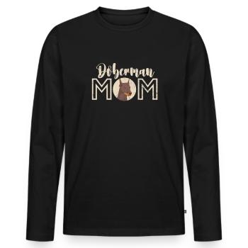 Dobermann - Männer Premium Bio Langarmshirt - Schwarz - Vorne - Nico (187cm)