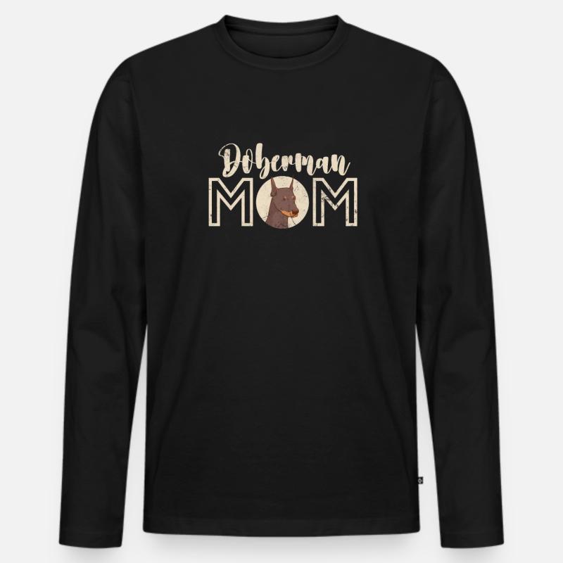 Dobermann - Männer Premium Bio Langarmshirt - Schwarz