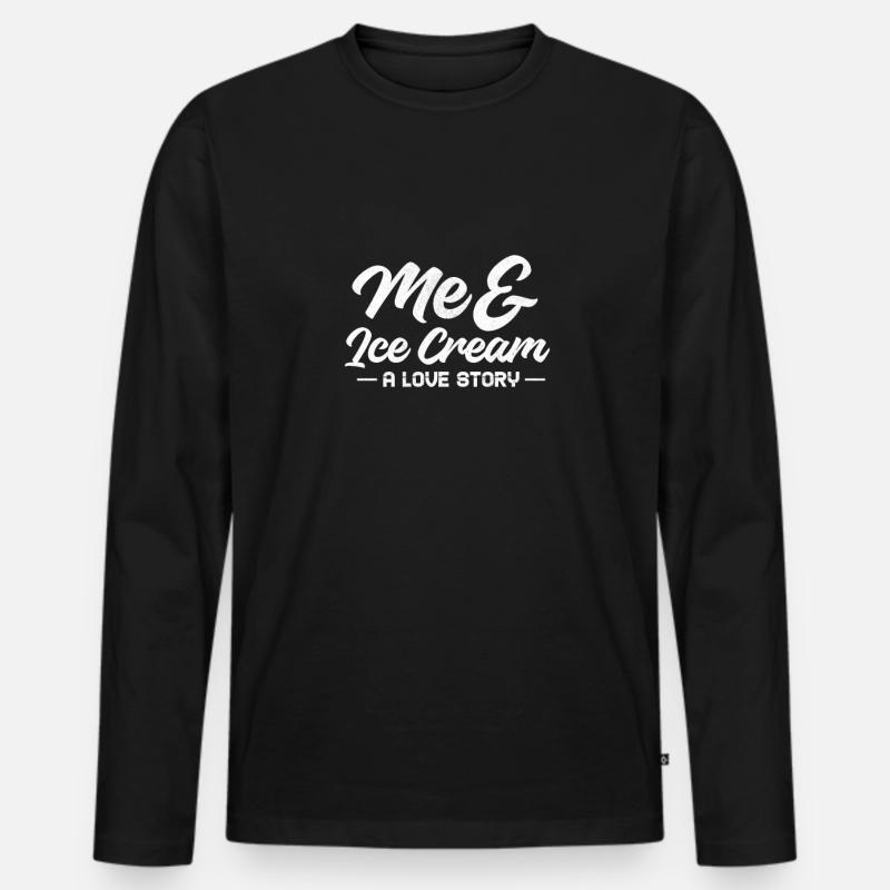 Eiscreme - Männer Premium Bio Langarmshirt - Schwarz