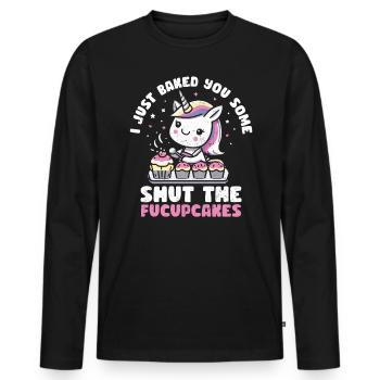 Cupcake - Männer Premium Bio Langarmshirt - Schwarz - Vorne - Nico (187cm)