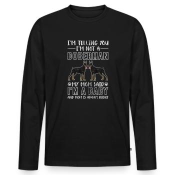Dobermann - Männer Premium Bio Langarmshirt - Schwarz - Vorne - Nico (187cm)