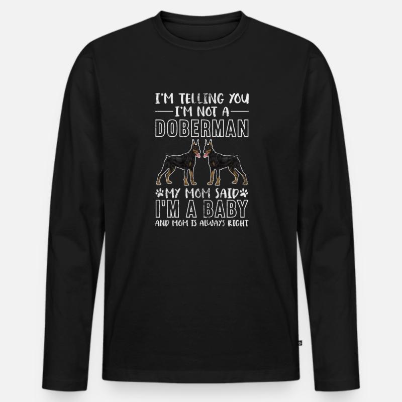 Dobermann - Männer Premium Bio Langarmshirt - Schwarz
