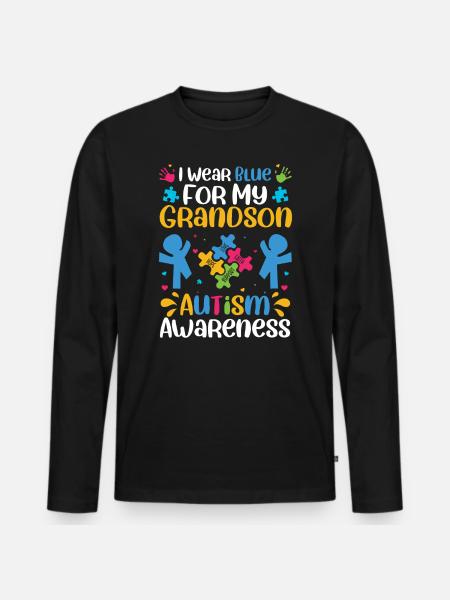 Autism Awareness Day Autistic Gift - Men's Premium Organic Long Sleeve Shirt - black