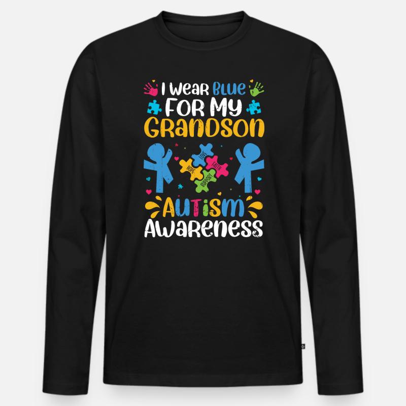 Autismus - Männer Premium Bio Langarmshirt - Schwarz