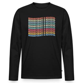 Autism Awareness Day Autistic Gift - Men's Premium Organic Long Sleeve Shirt - black - Front - Nico (187cm)