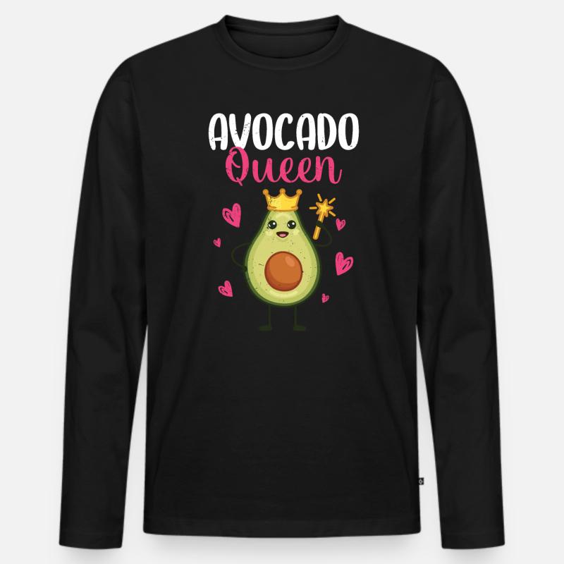 Avocado - Männer Premium Bio Langarmshirt - Schwarz