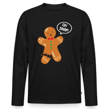 Bäcker Bäckerein Backwaren Backen Geschenk - Männer Premium Bio Langarmshirt - Schwarz - Vorne - Nico (187cm)