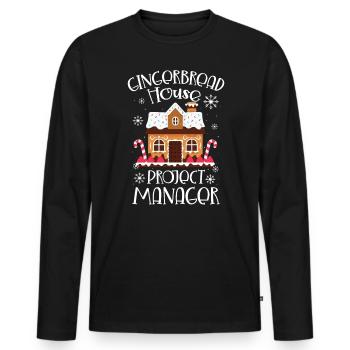 Bäcker Bäckerein Backwaren Backen Geschenk - Männer Premium Bio Langarmshirt - Schwarz - Vorne - Nico (187cm)