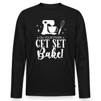 Bäcker Bäckerein Backwaren Backen Geschenk - Männer Premium Bio Langarmshirt - Schwarz - Vorne - Nico (187cm)