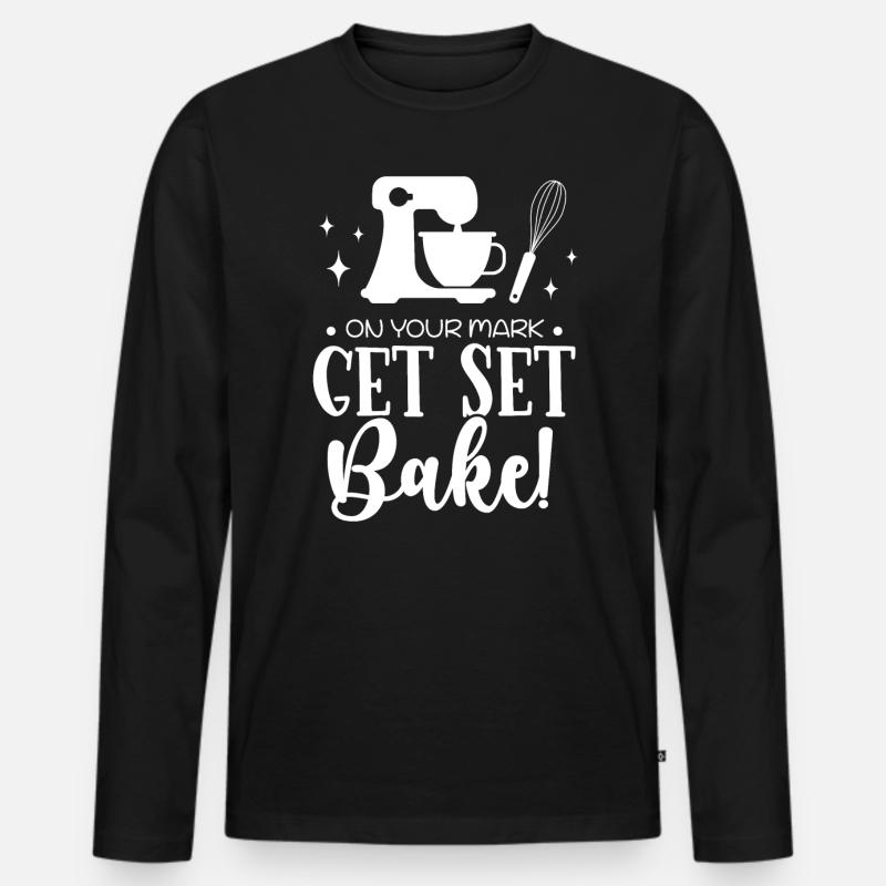 Bäcker Bäckerein Backwaren Backen Geschenk - Männer Premium Bio Langarmshirt - Schwarz