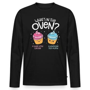 Cupcake - T-shirt manches longues Premium bio Homme - noir - Devant - Nico (187cm)