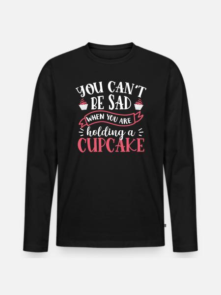 Cupcake Muffin Baking Gift - Men's Premium Organic Long Sleeve Shirt - black