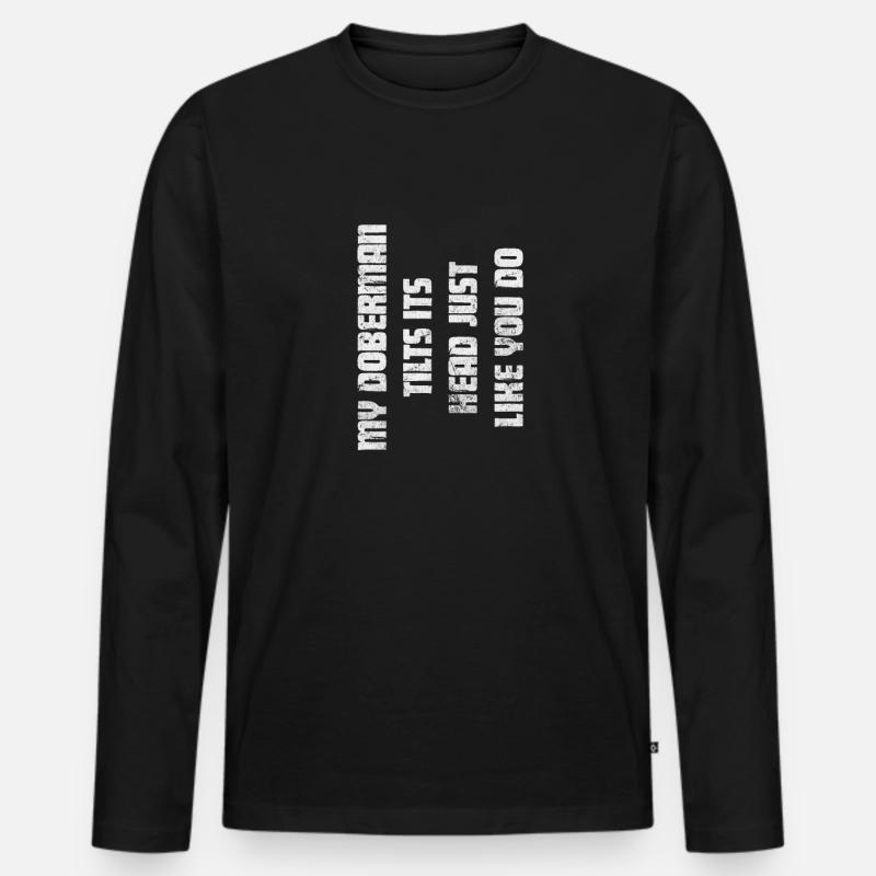 Dobermann - Männer Premium Bio Langarmshirt - Schwarz