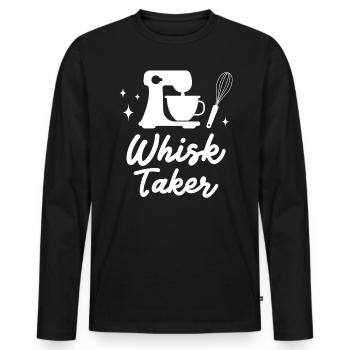 Bäcker Bäckerein Backwaren Backen Geschenk - Männer Premium Bio Langarmshirt - Schwarz - Vorne - Nico (187cm)