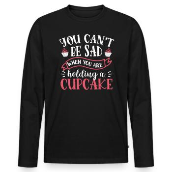 Cupcake - T-shirt manches longues Premium bio Homme - noir - Devant - Nico (187cm)